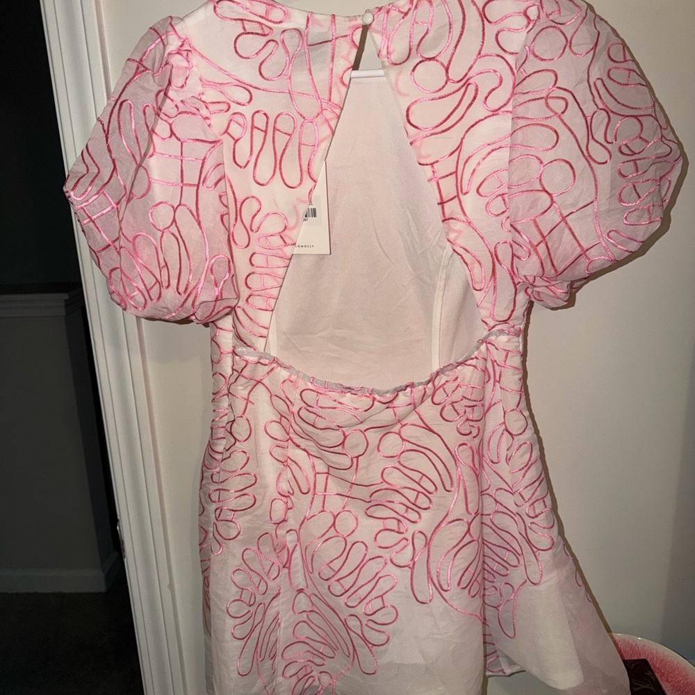 Hello Molly Pink Embroidered Short Dress - Picture 2 of 4